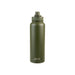 Oasis Challenger 1.1L Vacuum Quick Release Cap Bottle - A drink bottle in olive green with a quick release cap and a branding logo on the side.