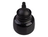 Oasis 750ml Insulated Teapot with Strainer - A black insulated teapot with a strainer and a secure lid, featuring a sleek, rounded design. It has a logo.