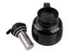 Oasis 750ml Insulated Teapot with Strainer - A black insulated teapot with a metallic strainer, featuring a sturdy handle for easy pouring.