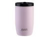 Oasis 300ml Insulated Leakproof Travel Cup - A drink bottle in soft pink with a black lid, featuring a logo on the front. Insulated and leakproof design.