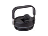 Oasis Voyager 900ml Vacuum Carry Tumbler - A drink bottle lid in black with a handle and spout. Features a silver metal accent and a circular design.