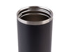 Oasis Voyager 900ml Vacuum Carry Tumbler - A drink bottle in matte black with a stainless steel rim, featuring a sleek, modern design and a logo.