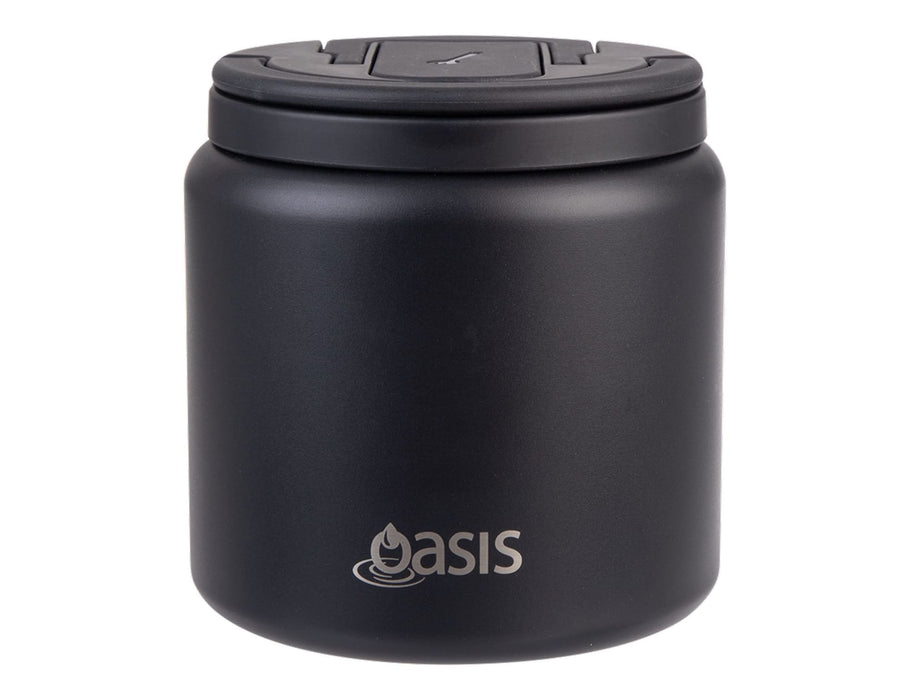 Oasis S/S D/Wall Ins. Food Flask W/ Quick Release Lid & Spork 700ml - colourway