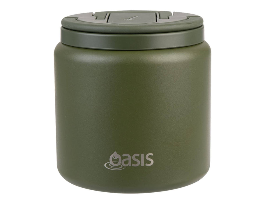 Oasis S/S D/Wall Ins. Food Flask W/ Quick Release Lid & Spork 700ml - colourway