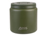 Oasis S/S D/Wall Ins. Food Flask W/ Quick Release Lid & Spork 700ml - A drink bottle features a green insulated body, quick release lid, and spork, designed for keeping beverages warm or cold.