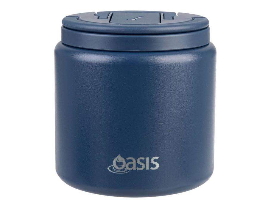 Oasis S/S D/Wall Ins. Food Flask W/ Quick Release Lid & Spork 700ml - colourway