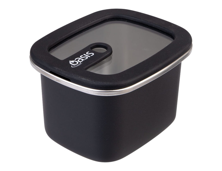Oasis Microwave Safe Rectangular S/S Container 500ml - colourway