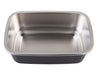 Oasis Microwave Safe Rectangular S/S Container 1.1L - A rectangular stainless steel container in silver and black, designed for microwave use, with a clean interior.