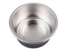 Oasis Microwave Safe Round S/S Container 680ml - A round stainless steel container with a shiny interior and a matte exterior, designed for microwave use.