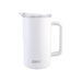 Oasis Ceramic Lined 1.5L Triple Insulated Water Pitcher - A drink bottle with a white ceramic lined exterior, featuring a clear lid and a sturdy handle. It has a logo on the front.