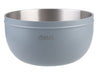 Oasis 2.8L Double Wall Salad Bowl - A double wall salad bowl in light blue with a stainless steel interior and a logo.