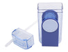 Oasis 300ml Kid's Tritan Juice Box - A drink bottle in clear and purple, featuring a removable lid and a straw for easy drinking. Includes a logo.
