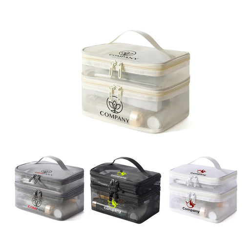 Nylon Mesh Sheer Double Layer Cosmetic Bag - Custom Promotional Product