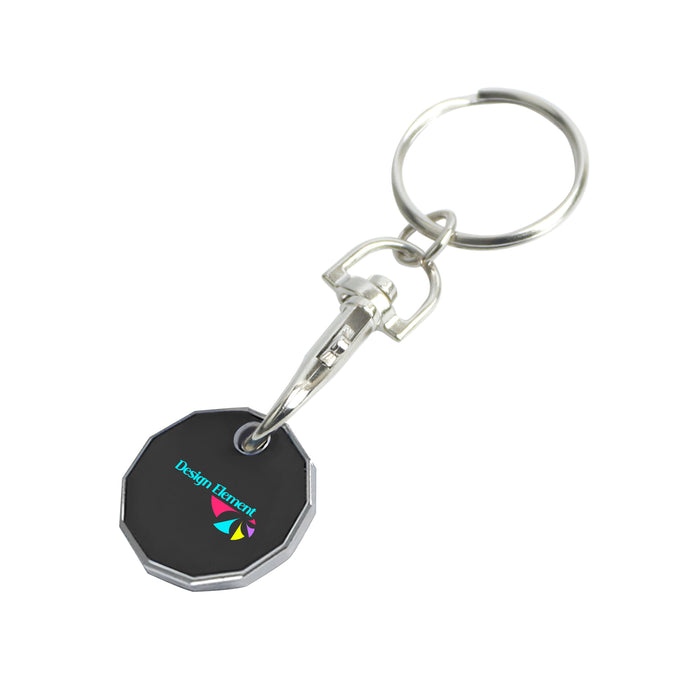 Printed Trolley Coin Keyring - Custom Promotional Product