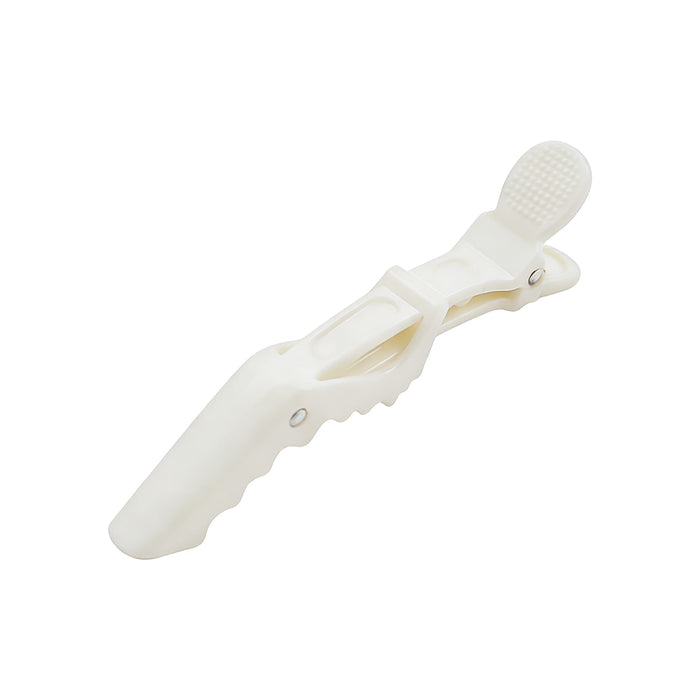 Anti-Slip Positioning Alligator Clip - A white anti-slip positioning alligator clip with a textured gripping surface and a small logo.
