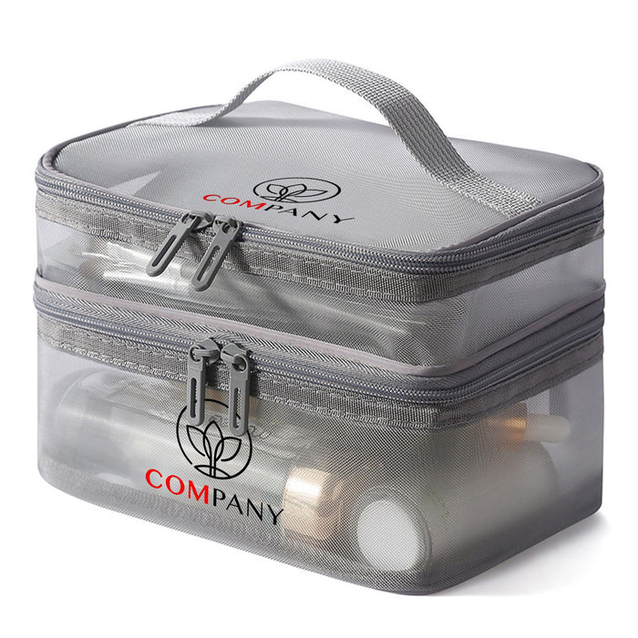 Nylon Mesh Sheer Double Layer Cosmetic Bag - Custom Promotional Product