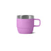 Stackable Stainless Steel Mug - A stackable stainless steel mug in a vibrant purple colour with a brushed stainless steel rim and handle.