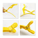 Anti-Slip Positioning Alligator Clip - A yellow anti-slip positioning alligator clip with a textured grip and adjustable design, featuring a logo.