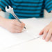 Spanner Shape Ballpoint Pen - A spanner-shaped ballpoint pen in silver, being held by a person writing on a sheet of paper.