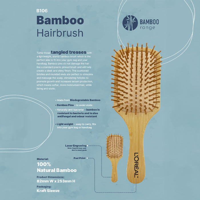 Bamboo Hairbrush - Custom Promotional Product