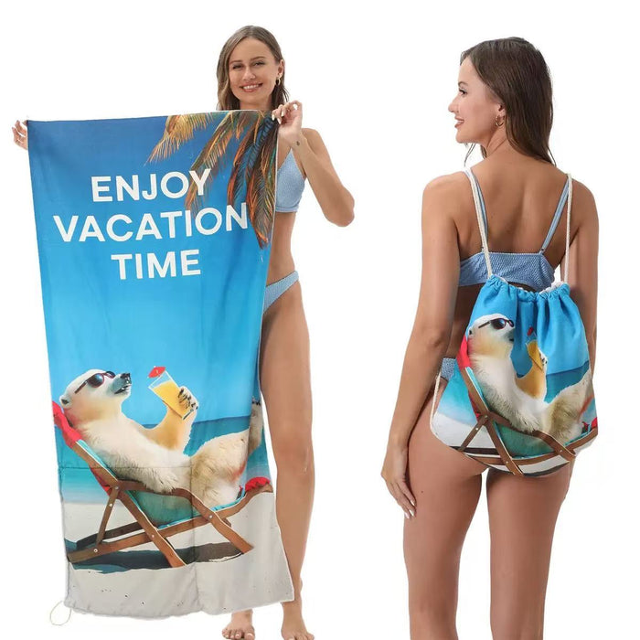Custom 2-in-1 Beach Towel Backpack