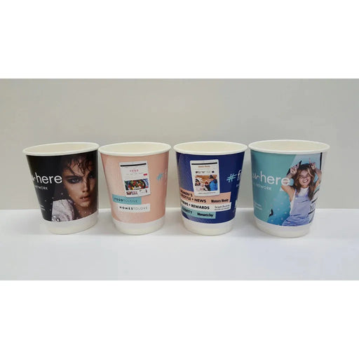 8oz (237ml) Double Wall Custom Coffee Cups With Lids - Custom Promotional Product