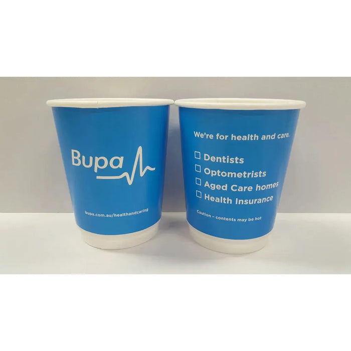 8oz (237ml) Double Wall Custom Coffee Cups With Lids - Custom Promotional Product