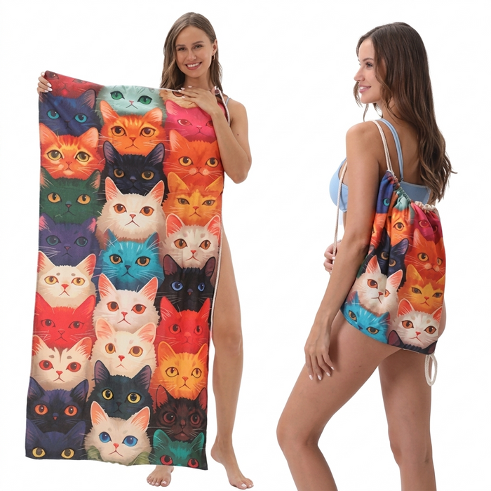 Custom 2-in-1 Beach Towel Backpack