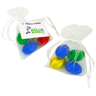 Organza Bag with Mini Solid Easter Eggs x4 - Custom Promotional Product