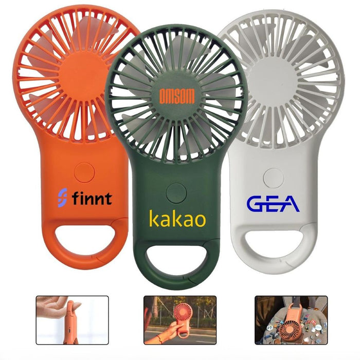 Carabiner Mini Fan with LED Light - Custom Promotional Product