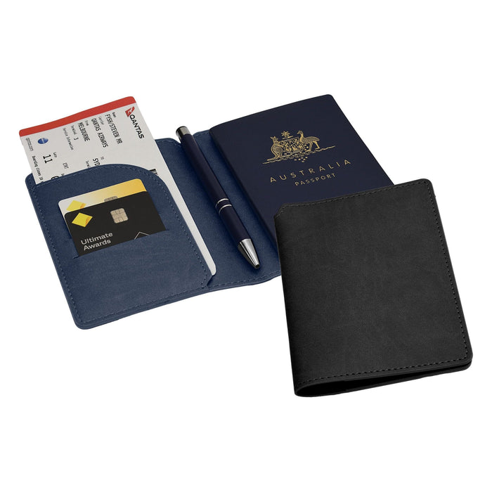 Soft-touch Vegan Leather Passport Wallet - Custom Promotional Product