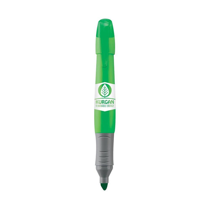 Brite Liner Grip Xl Pen - A green highlighter pen with a grey grip and a logo.