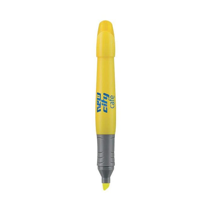 Brite Liner Grip Xl Pen - A highlighter pen in bright yellow with a grey grip. It features a logo on the body.