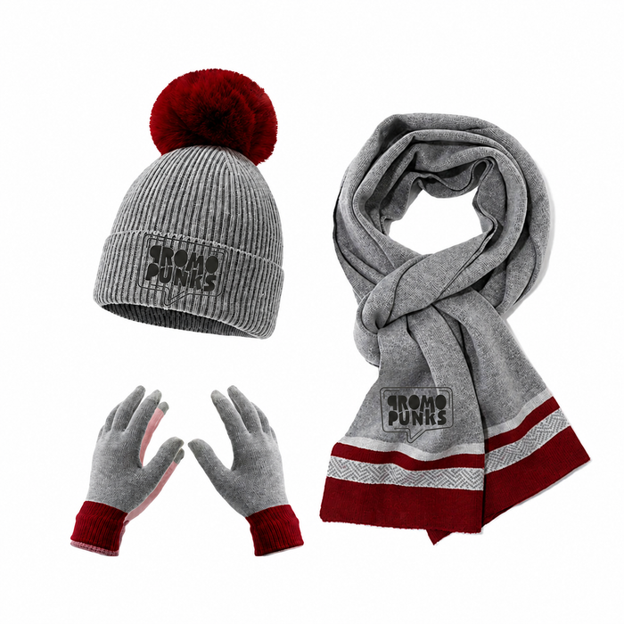 Premium Knit Beanie, Scarf & Glove Set