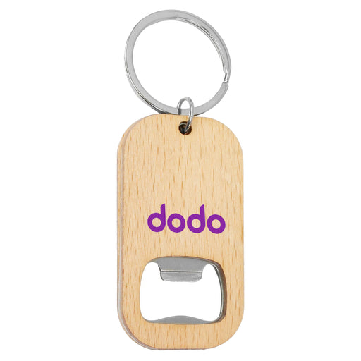 Bamboo Bar Bottle Opener Key Ring - Custom Promotional Product
