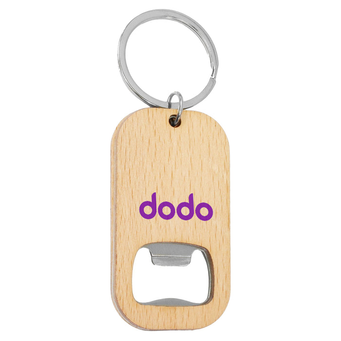 Bamboo Bar Bottle Opener Key Ring - Custom Promotional Product