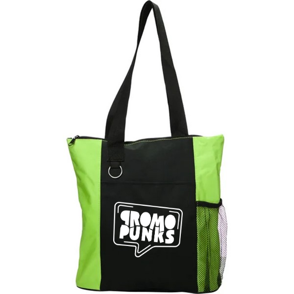 Zippered Tote Bag with Mesh Pocket
