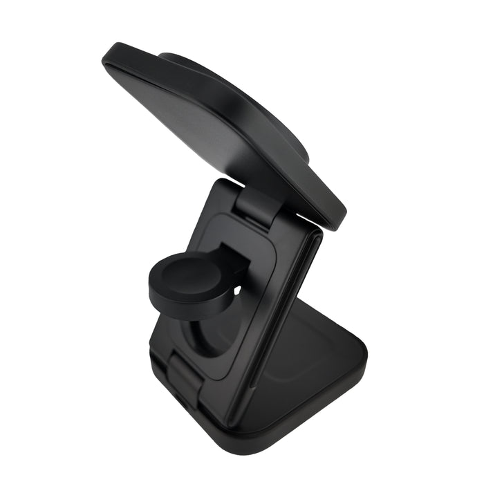 Spartan 3-in-1 Wireless Charger - Black Angle