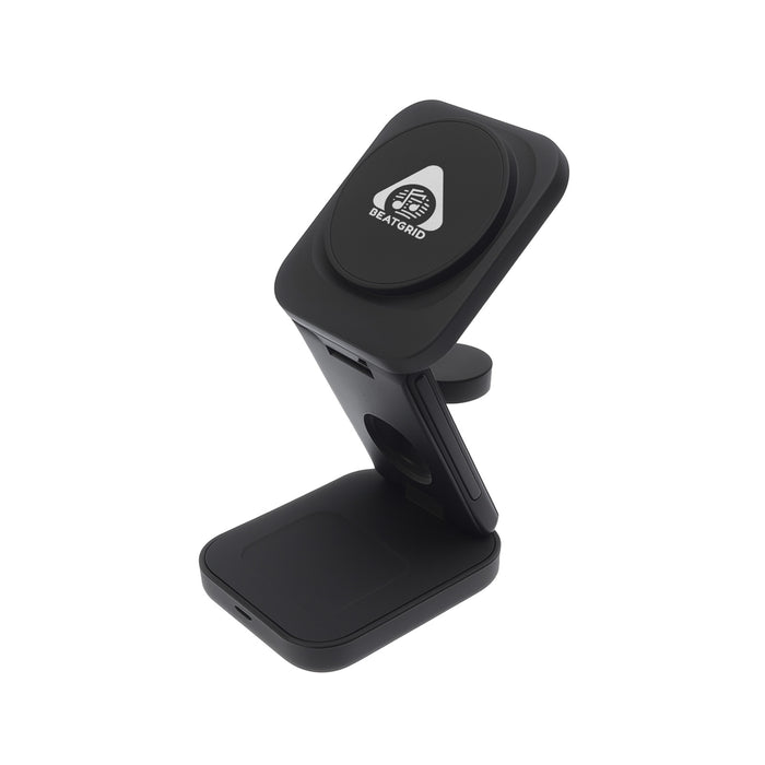 Spartan 3-in-1 Wireless Charger - Pad Print on Black