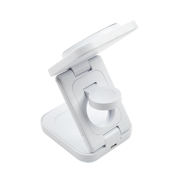 Spartan 3-in-1 Wireless Charger - White Back 1