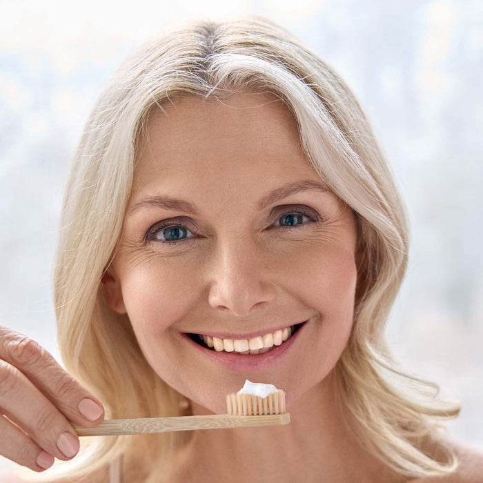 Bamboo Toothbrush - Woman with Toothbrush