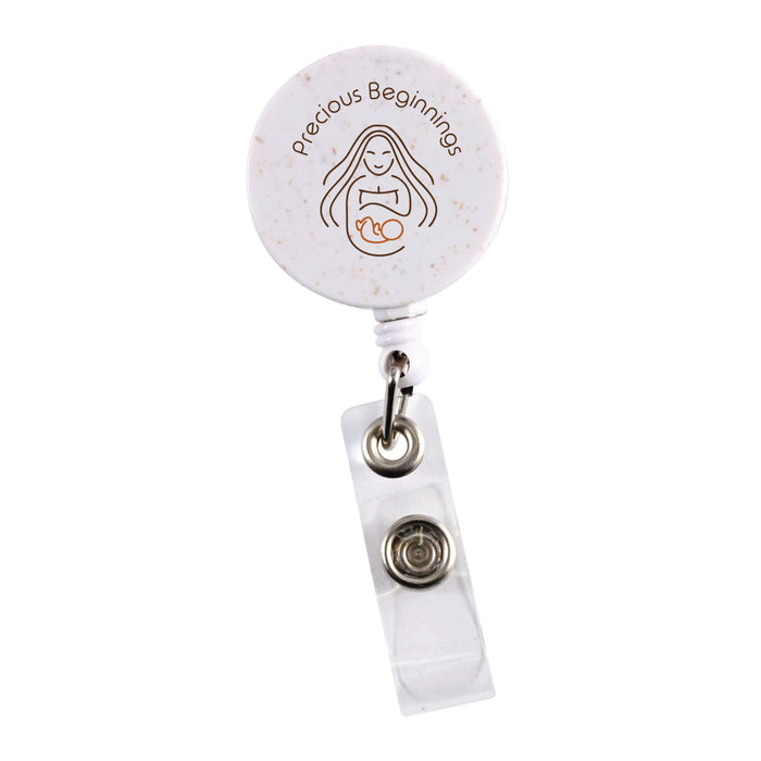 Retractable Badge Holder Wheat Straw - Custom Promotional Product
