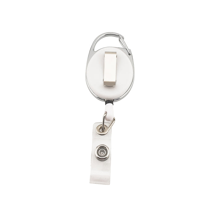 Premium Retractable ID Badge Holder - White Back