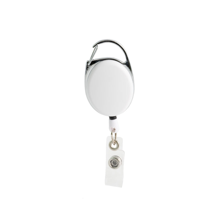 Premium Retractable ID Badge Holder - White