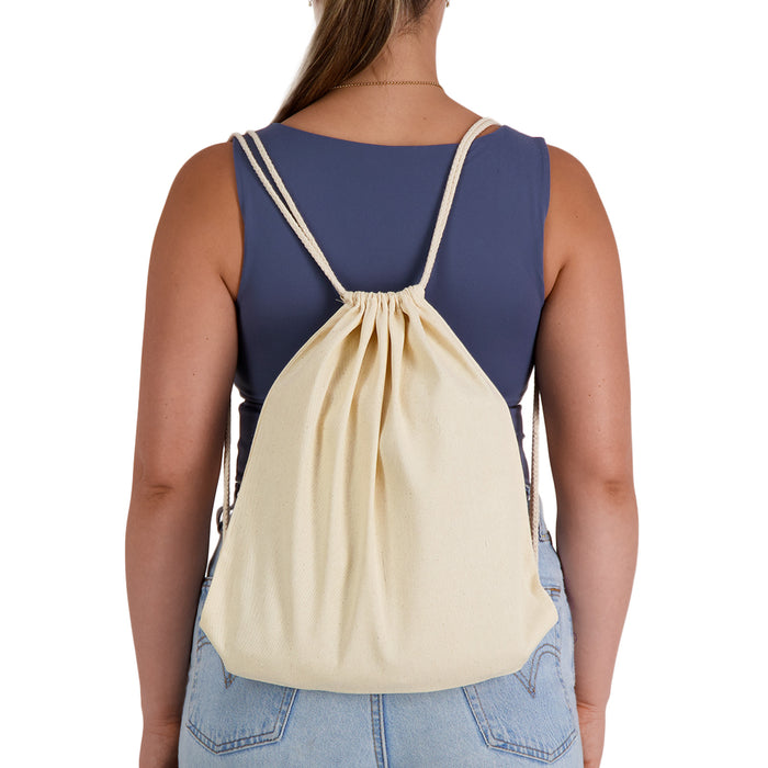Calico Drawstring Library Backpack - Custom Promotional Product