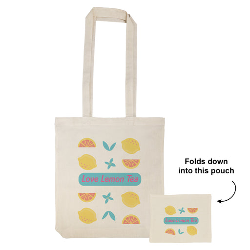 City Shopper Folding Calico Bag (LH) - Custom Promotional Product