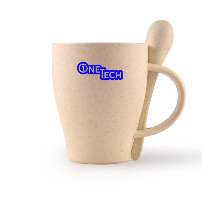 Avenue Wheat Fibre Cup and Spoon - Custom Promotional Product