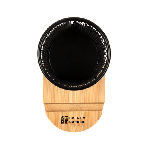 Bamboo Pen Tidy Phone Stand - Custom Promotional Product