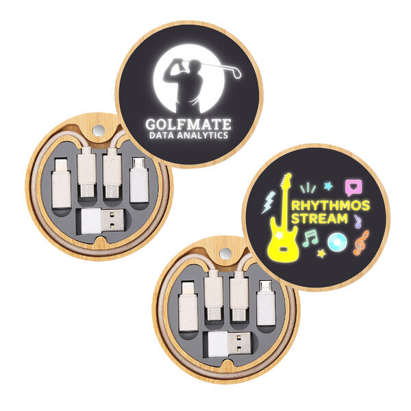 USB Adapter Charger Set (Round) - Custom Promotional Product