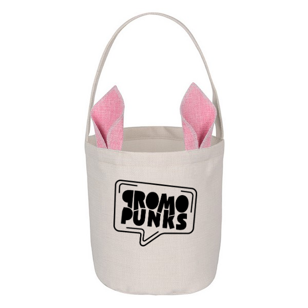 Linen Easter Bunny Rabbit Ear Design Bag Basket